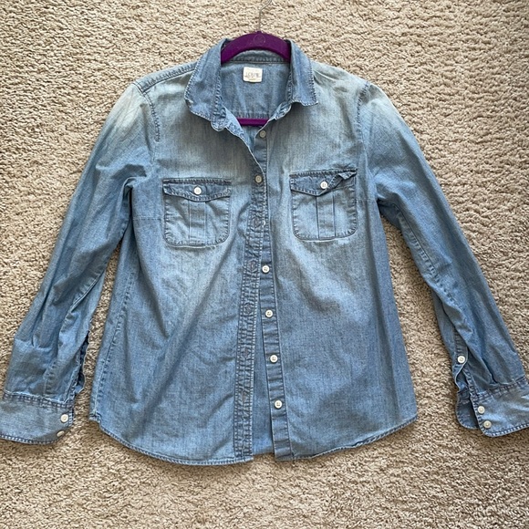 J. Crew Tops - J Crew Long Sleeve Chambray Button Down